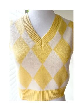 H&M Pale Yellow Knit Sweater Vest